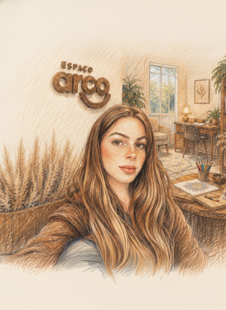 Ilustração da Dani Carolino no Espaço Arco